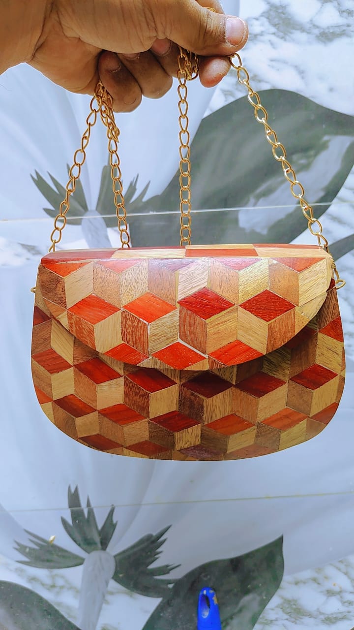 Imported Wooden Clutch