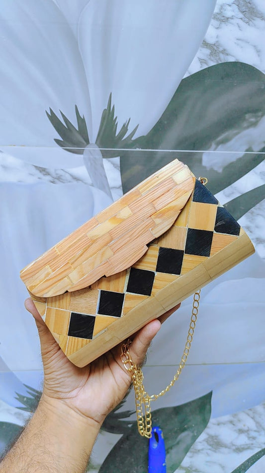 Imported Wooden Clutch