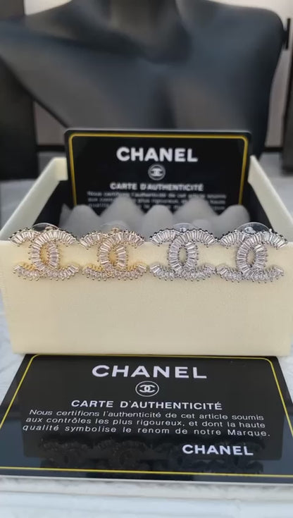 Chanel CC logo earrings