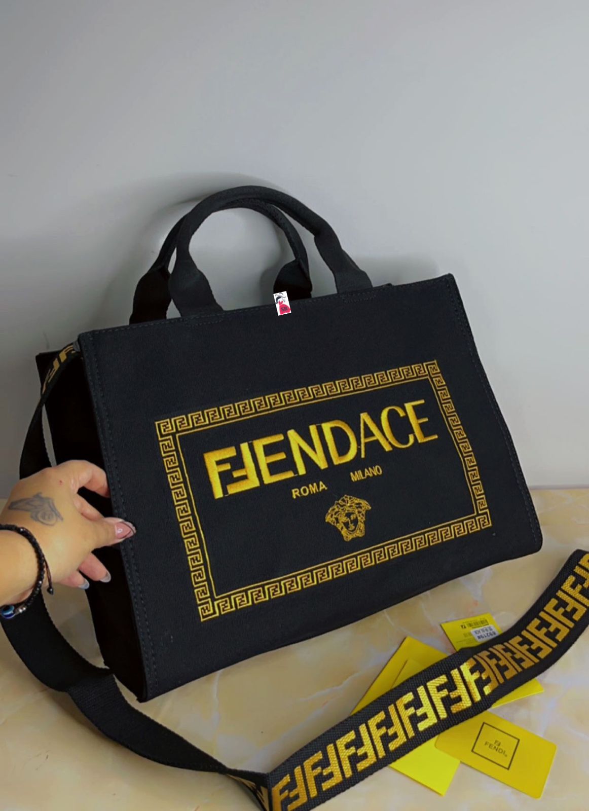 Fendi Versace Canvas Tote