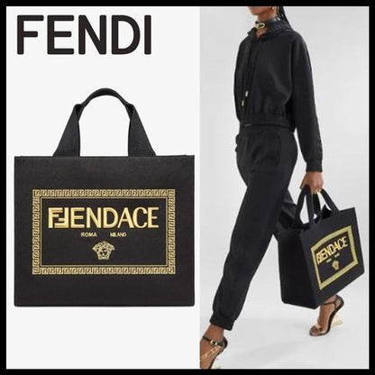 Fendi Versace Canvas Tote